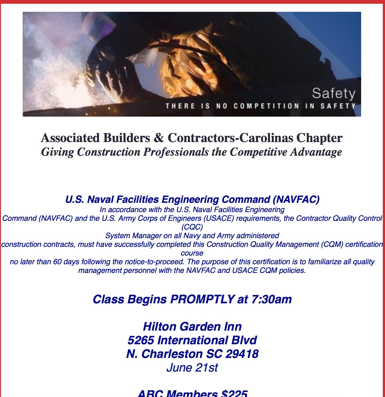 ABC Carolinas Offers Contractor Quality Management CQM Certification 