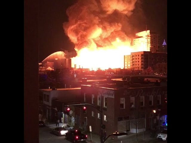 Massive fire destroys under-construction apartment structure at former Greyhound Terminal in Raleigh