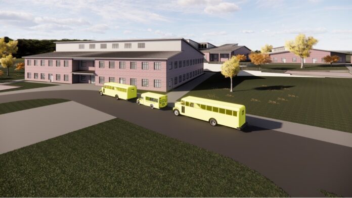 Rendering of Woods Creek Elementary in Holly Springs from Wake County Public Schools System
