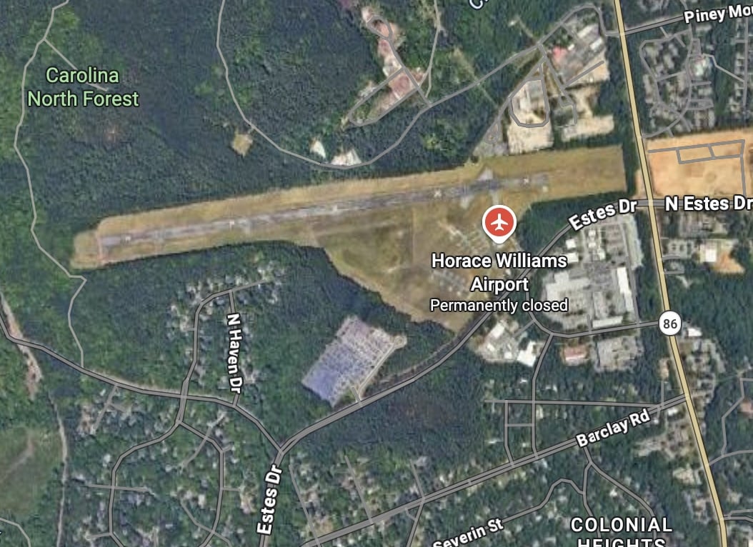 Carolina North area viewed through Google Maps